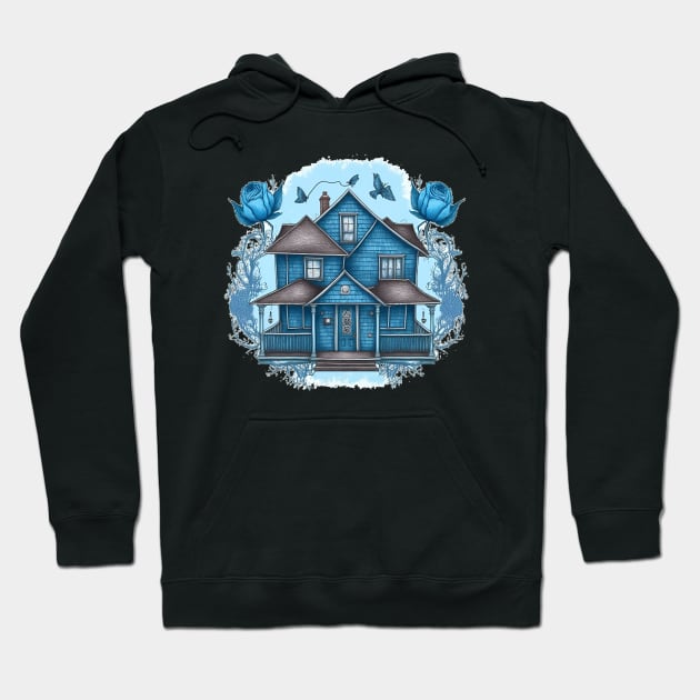 The Girls Blue House - Flowers - Gilmore Hoodie by Fenay-Designs